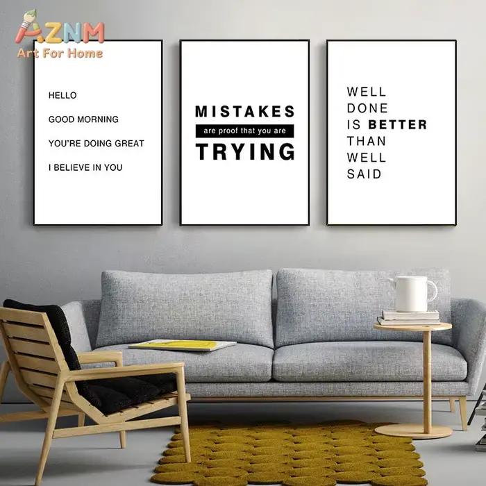 Affiches sur toile avec citations inspirantes simples