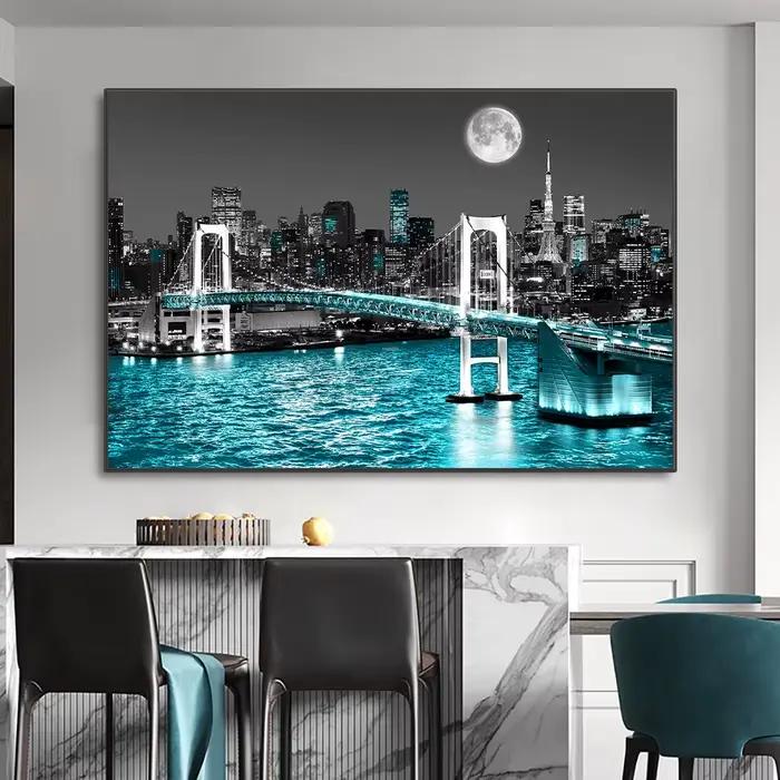 Toile d'art mural de paysage de horizon urbain de New York