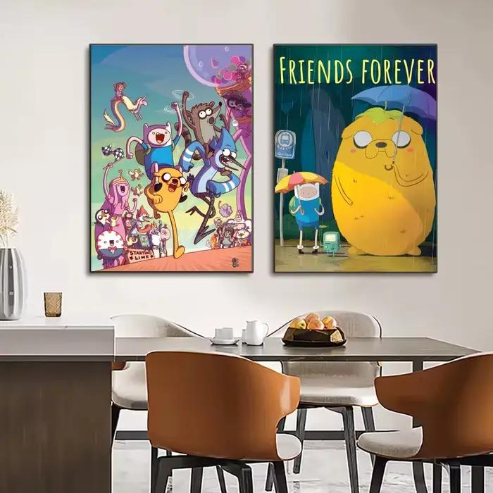 Affiche sur toile de calligraphie de peinture de temps d'aventure: décor mural Durable et sans plis pour tous les espaces
