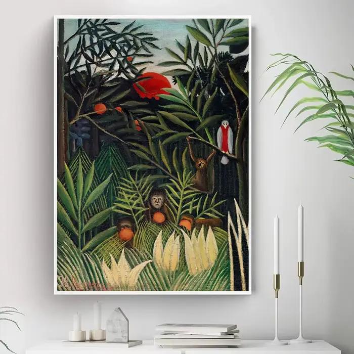 Henri Rousseau célèbre peinture exotique forêt Jungle affiche toile