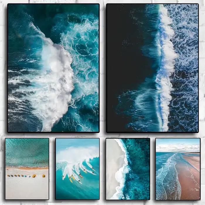 Affiches de paysage d'océan simples et modernes