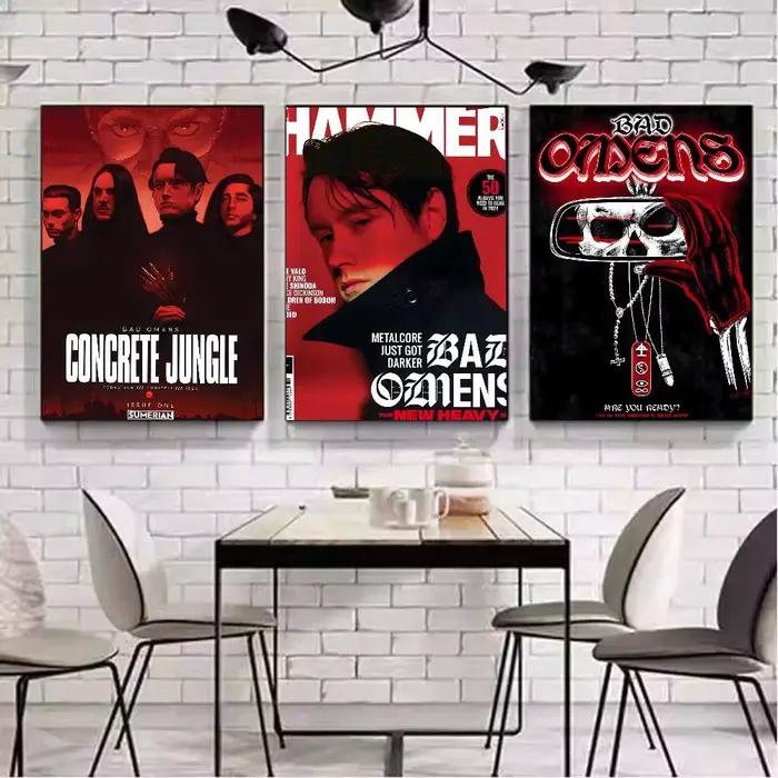B-Bad Omens – affiche de bande métallique avec imprimés