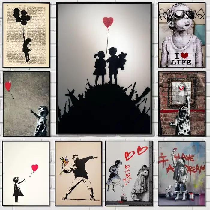 Banksy – affiche sur toile de calligraphie