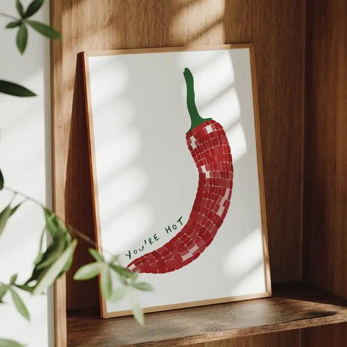 Chic vous êtes chaud rouge Chili poivre mur Art imprime toile peinture affiche photo pour salon lit enfants chambre décor à la maison