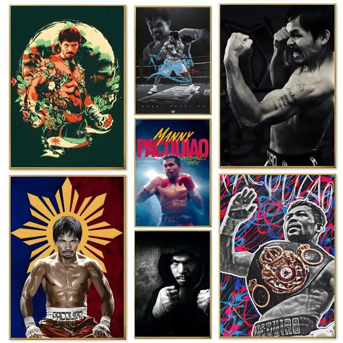 Affiche murale de boxe M-Manny P-Pacquiao