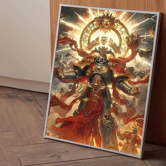 Affiches autocollantes en papier imprimé Game B-W-Warhammes-D 40k