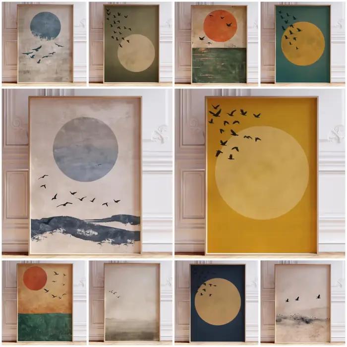 Japandi affiche neutre minimaliste Art impression japonaise mur Art