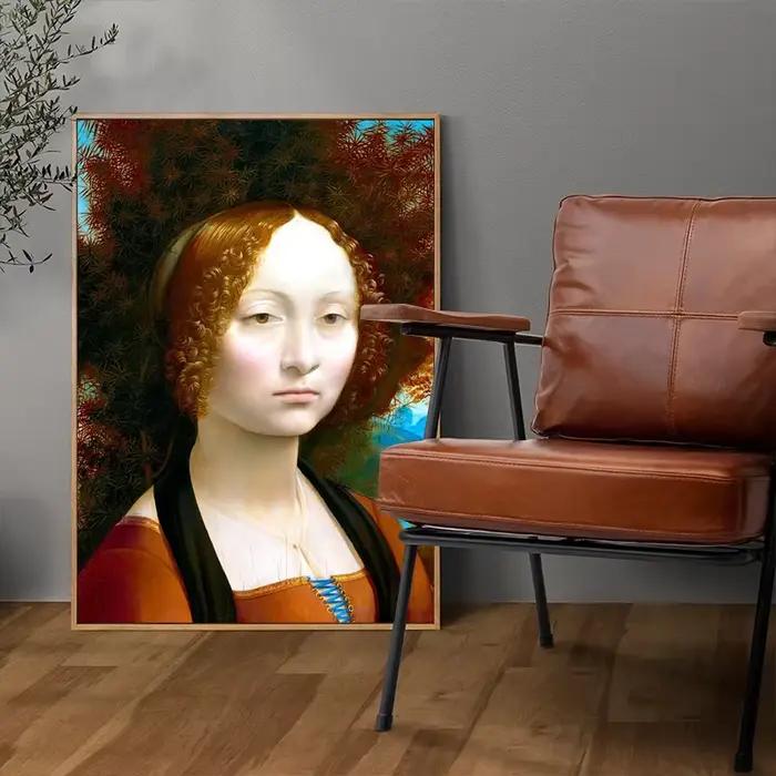 Célèbre œuvre d'art de Léonard de Vinci, La Joconde, Le Sauveur du Monde, peinture sur toile et affiche imprimée, art mural pour le salon, décoration de la maison