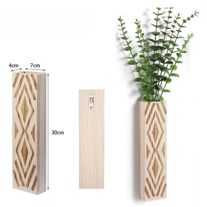 Vase mural en bois de style bohème pour la décoration de la maison