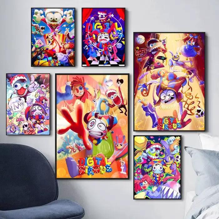 Affiches et impressions vintage de l'anime The Amazing Digital Circus, autocollants en papier imperméable, affiches pour café, bar, autocollants muraux