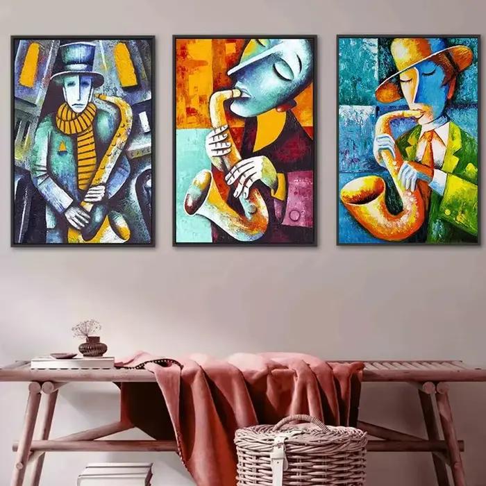 Affiche d'art abstraite Picasso pour homme jouant à un Instrument de musique