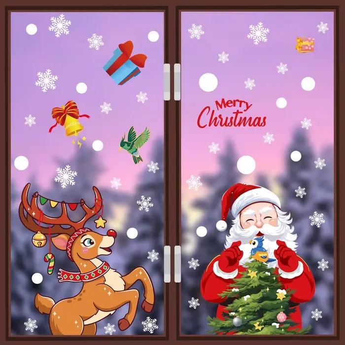 Autocollants muraux joyeux noël pour fenêtre