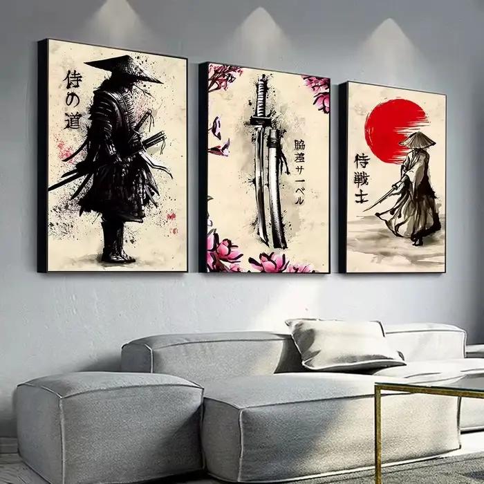 Toile de peinture de samouraï japonais