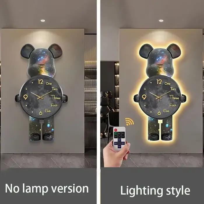 Grande horloge murale artistique numérique Led silencieuse