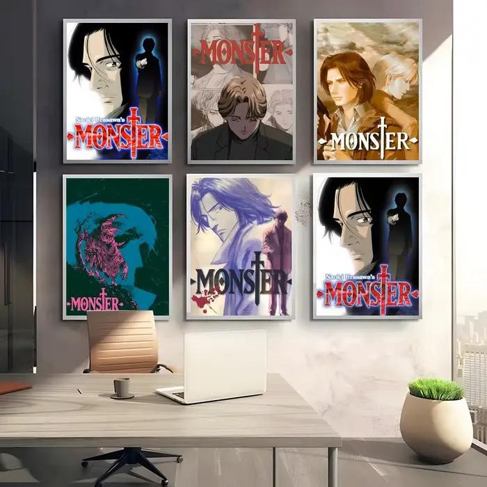 N-Naoki Urasawa S Monster Anime peinture calligraphie toile affiche: sans plis imperméable Durable tous les espaces décoration murale