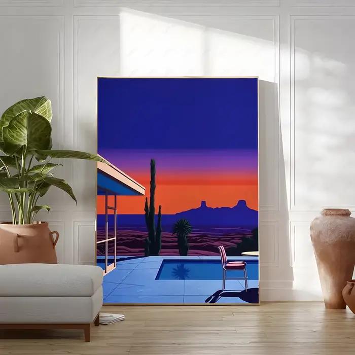 Affiche murale avec illustration rétro H-Hiroshi Nagai