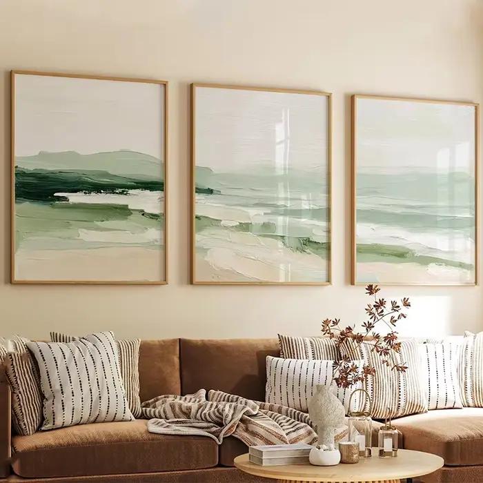 Affiches de vagues côtières vertes