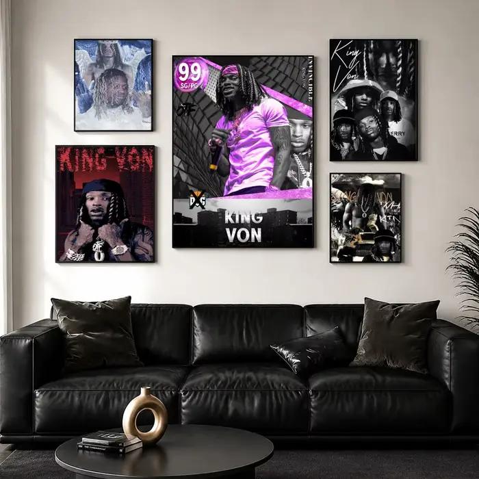 K-King Rapper Von Painting Calligraphy Wall Art Canvas Poster Impression décorative de qualité supérieure pour la maison, pour le salon et la chambre à coucher
