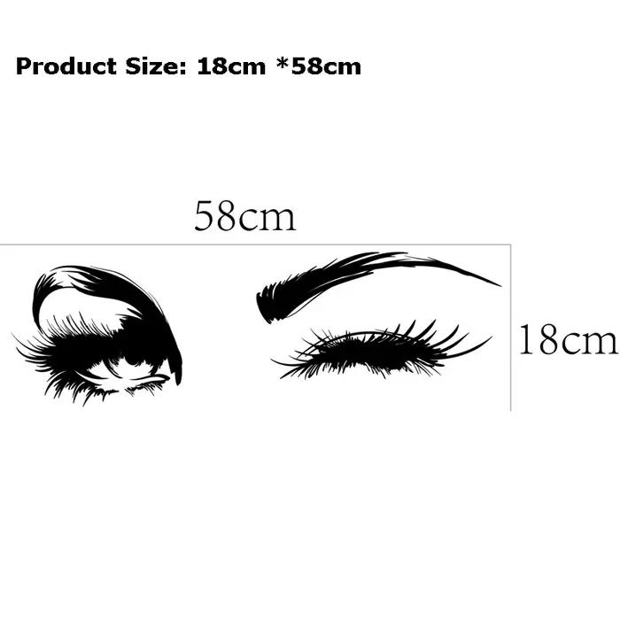 Autocollants Muraux Yeux Charmants et Cils Éblouissants Décoration Murale Vinyle Adhésif Stickers Design Intérieur Chambre