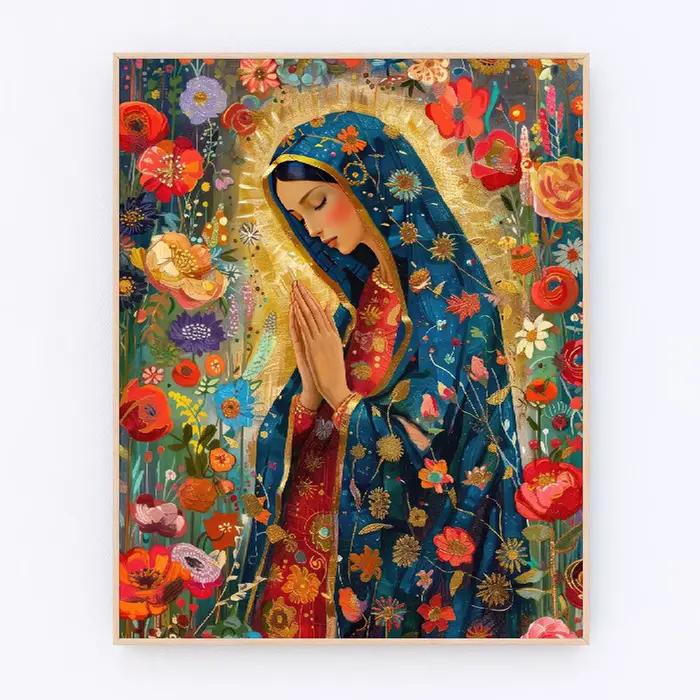Affiche d'art mural imprimée de la vierge marie