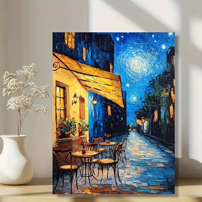 Peinture sur toile Van Gogh "café terrasse la nuit"