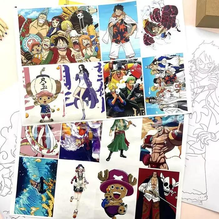 Carnet de croquis de personnages ONE PIECE, livre d'art de dessin animé coloré pour dessiner et améliorer vos compétences