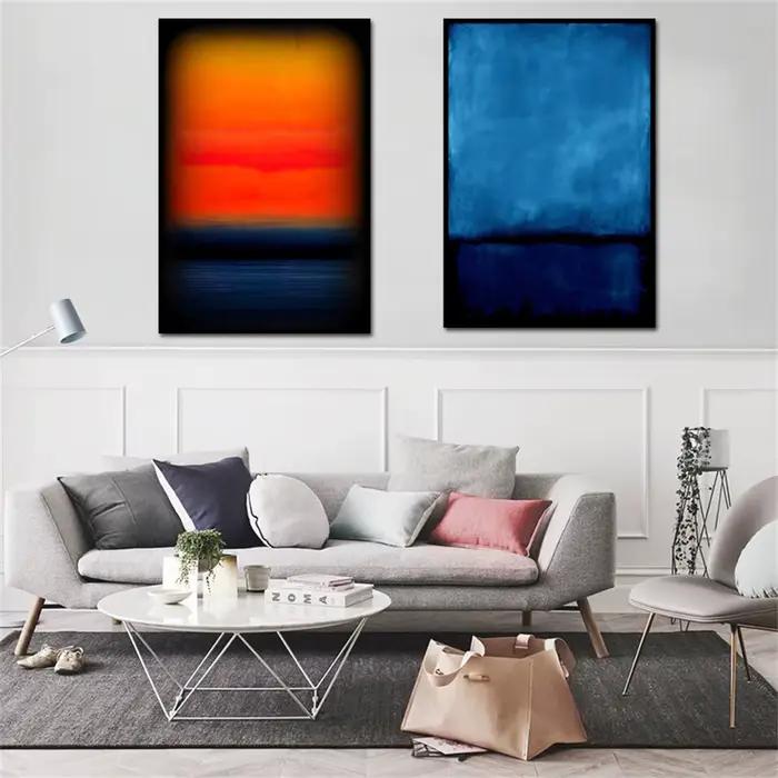 Mark Rothko – réplique d'art bleu et noir