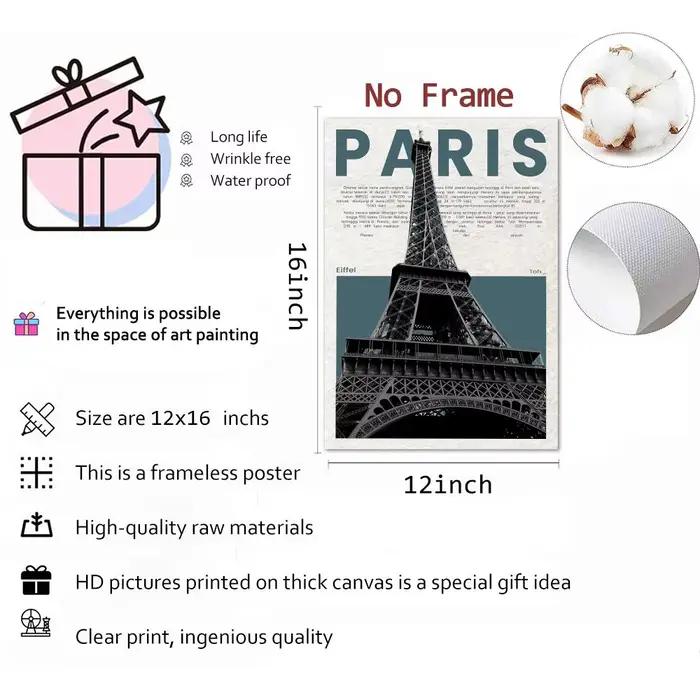 Tableaux d'art mural sur toile : Sites emblématiques de Paris et de Dubaï