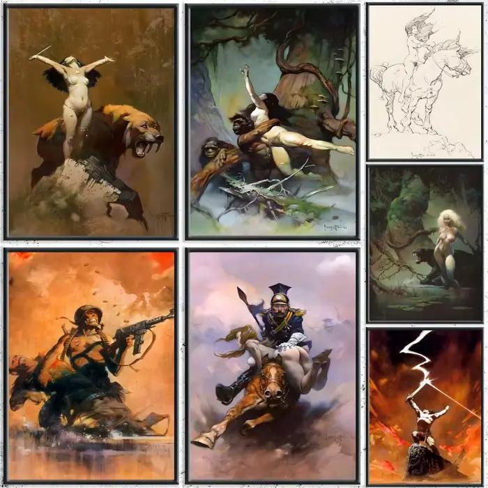 Cool f-frank f-frazetta Art peinture calligraphie HD toile affiche sans plis étanche tous les espaces décoration murale
