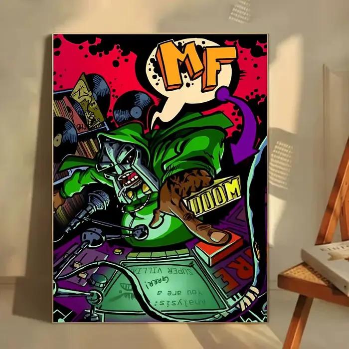 Affiche version bande dessinée du rappeur MF DOOM