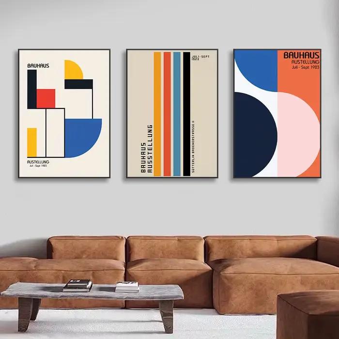 Bauhaus – galerie murale de géométrie Mondrian