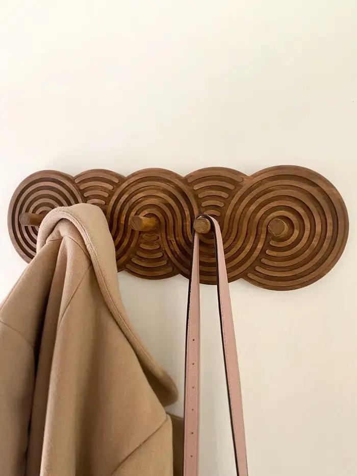 Crochets muraux en bois style Boho
