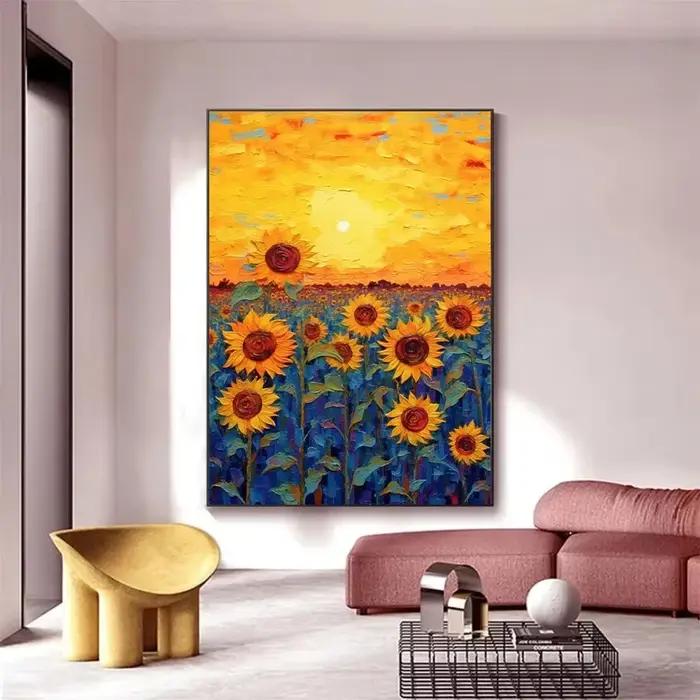 Van Gogh tournesol fleur ciel étoilé Art mur Art affiche toile peinture pour salon décor à la maison