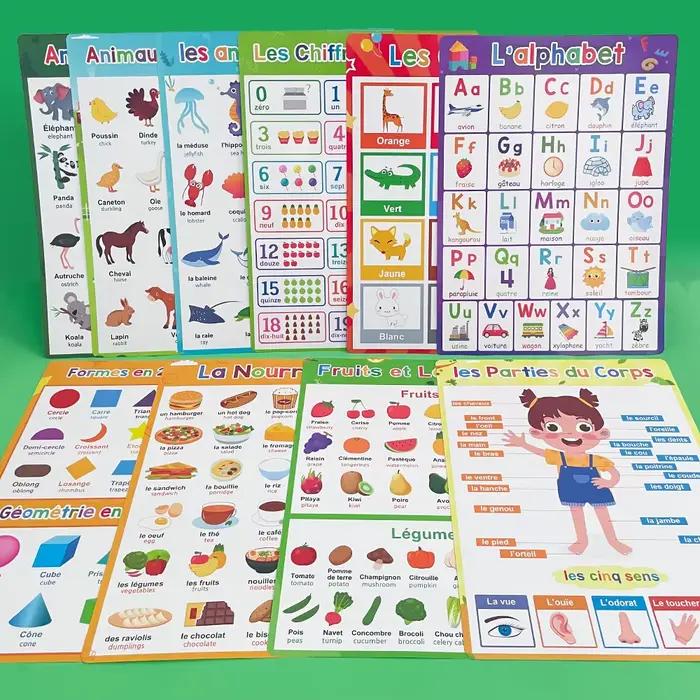 10 ensembles de lettres d'animaux d'affiches françaises