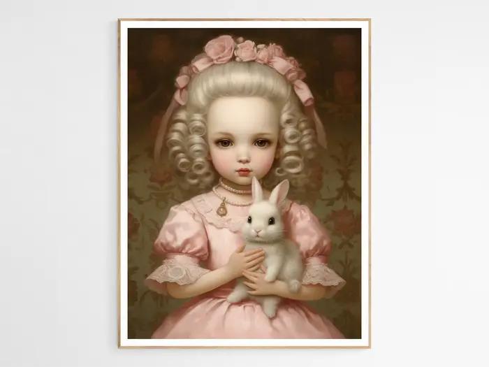 Dessin animé fille étrange la poupée Cupcake foncé belle Blonde affiche impression mur Art photos toile peinture chambre décor à la maison cadeau