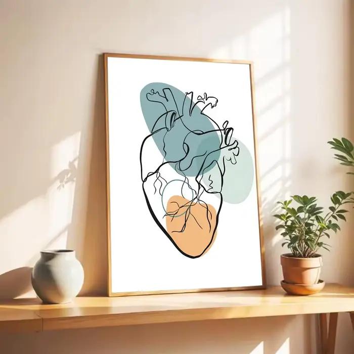 Affiche d'anatomie médicale abstraite du cœur