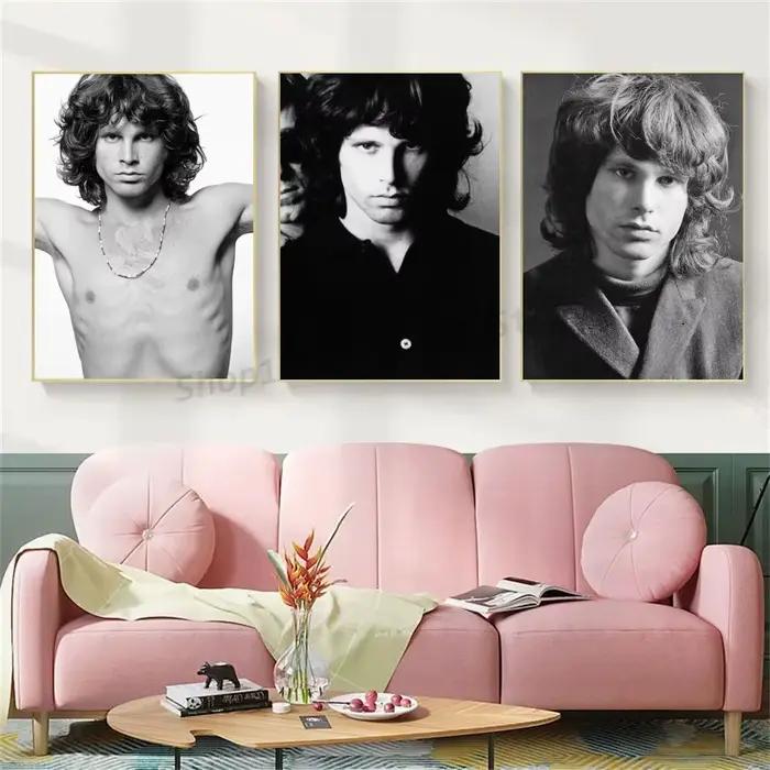 Affiche auto-adhésive The Doors Jim Morrison, 1 pièce, autocollant en papier imperméable, décoration murale pour café, Bar, salle