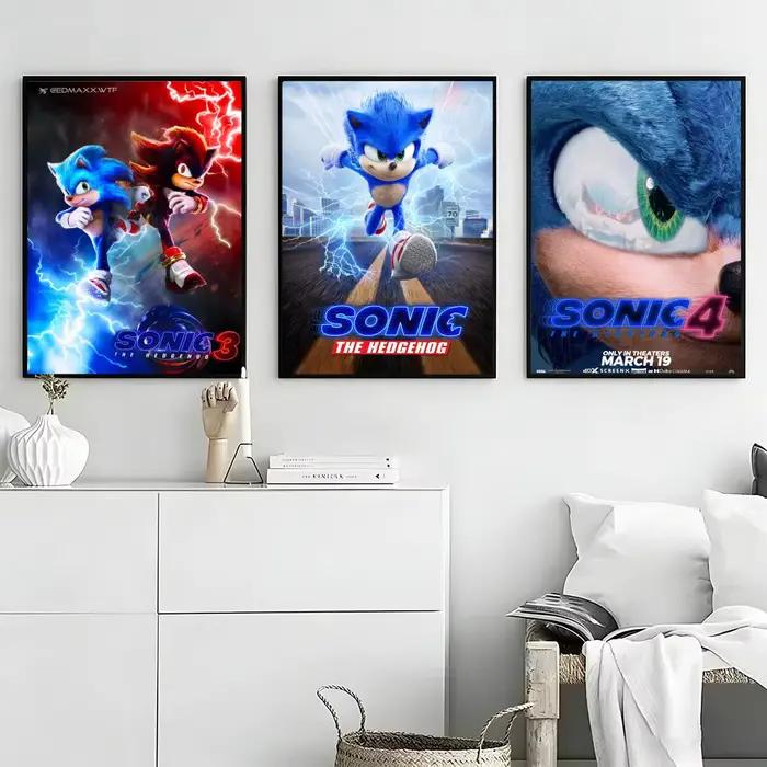 Affiche du jeu Sonic, autocollant artistique auto-adhésif en papier imperméable