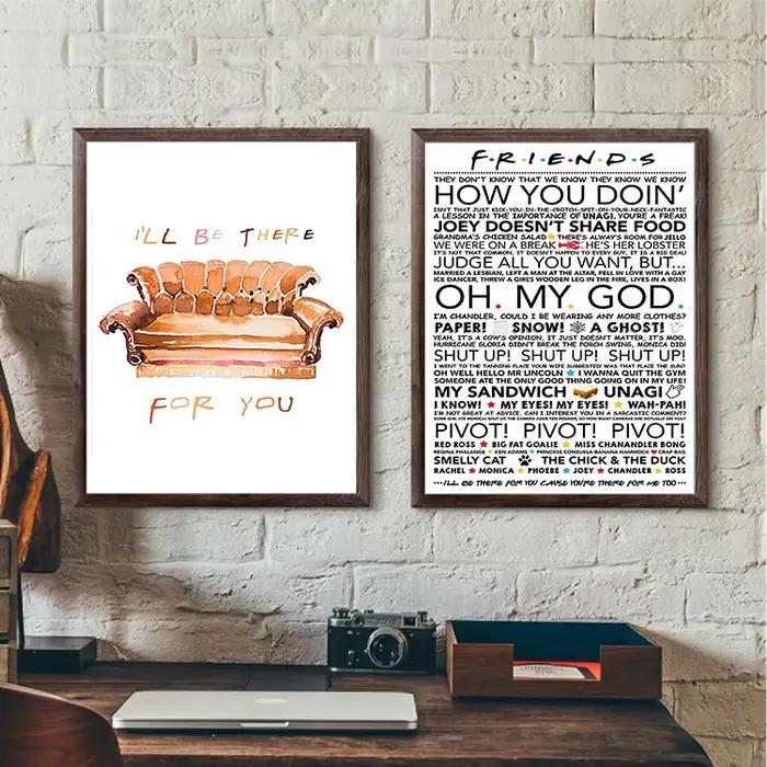 Affiches et imprimés de série TV classiques Friends, images murales, salon, chambre à coucher, décoration de la maison
