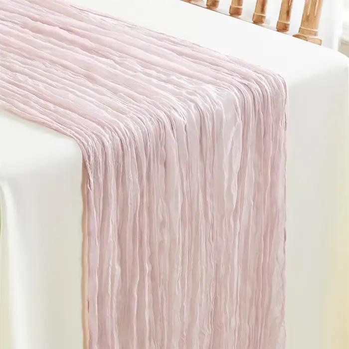 Nappe de table semi-transparente en gaze de lin couleur sauge pour la décoration