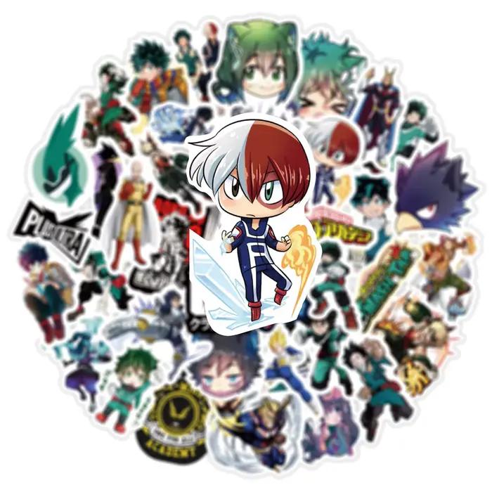 50 autocollants de dessins animés My Hero Academia