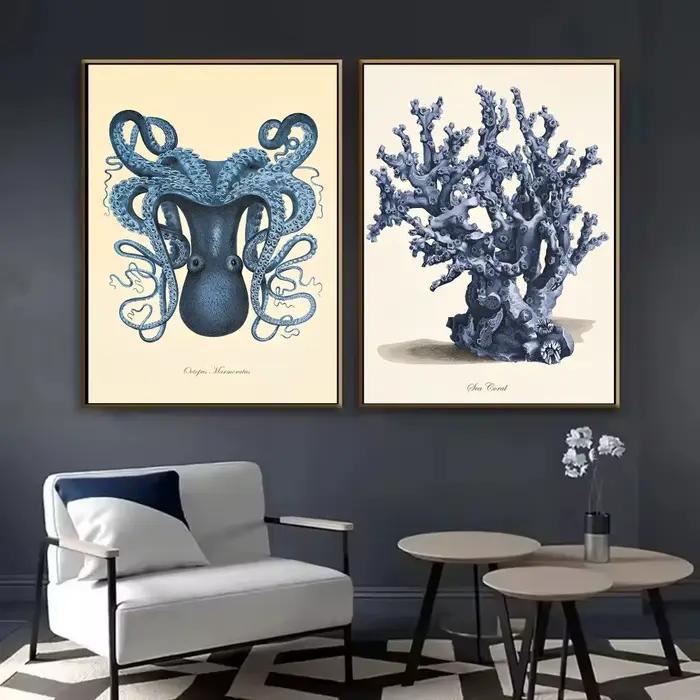 Affiche de creature de mer bleue