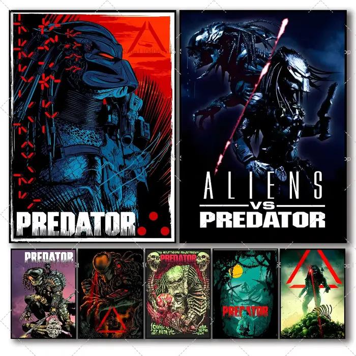 Affiche de film d'horreur classique Predator, autocollant en papier auto-adhésif, art étanche, café, bar, décoration murale de chambre, 1 pièce