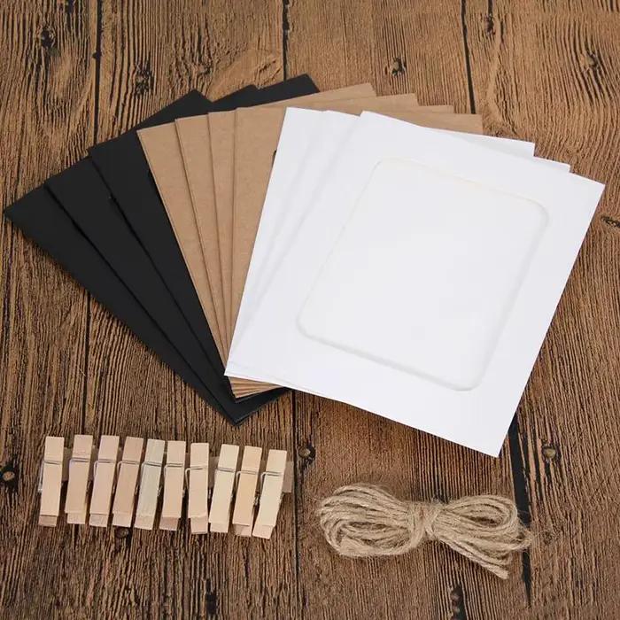 Cadre Photo Mural en Papier avec Clips de 3 Pouces, 10 Pièces