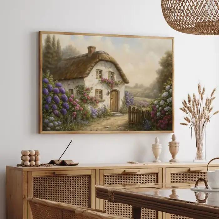 Affiche de paysage de rivière et de printemps