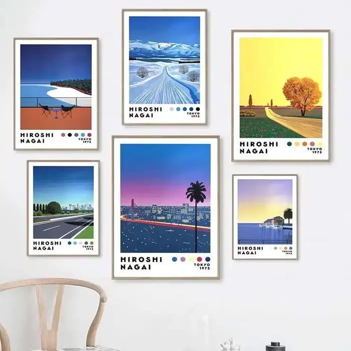 Peinture murale vintage Nagai Hiroshi Vaporwave