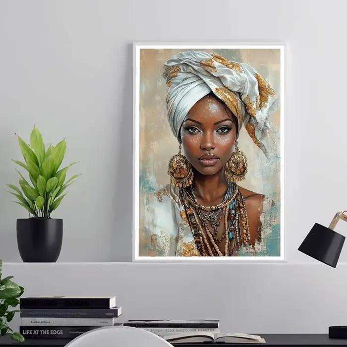 Art Mural ethnique africain pour femme noire