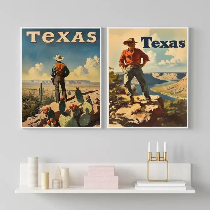 Affiche de mode rétro de cowboy occidental