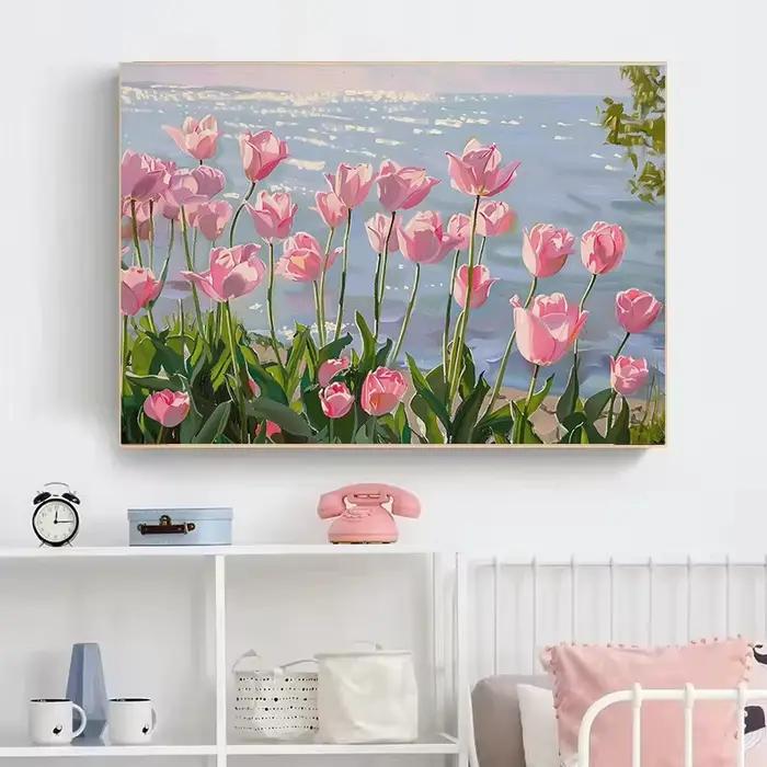 Printemps académie vent plante fleurs marguerites tulipe papillon abeilles rétro affiche impressions toile peintures mur Art photos décor à la maison