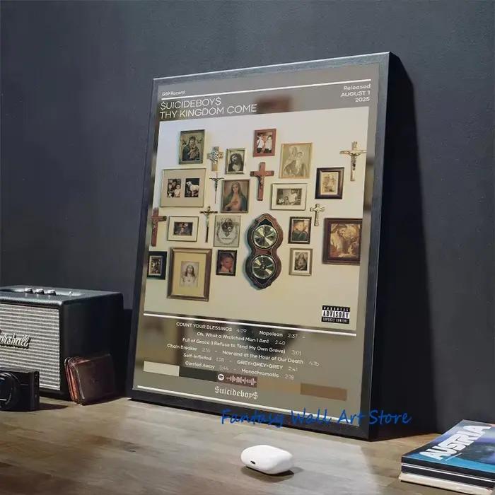 SuicideboyS – couverture d'album de musique, ce roi, vient de la musique Rap, affiche de dépression du nouveau monde, peinture sur toile, images murales, décoration de maison
